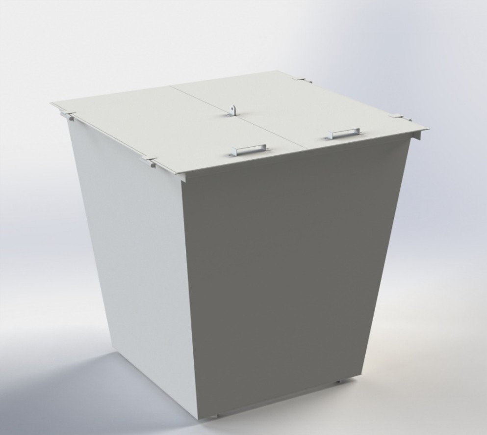 Контейнер для ТПВ 750 л, метал 2 мм, кришка розпашна АВ-ПРОМ